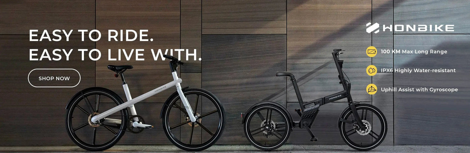 HONBIKE electric bikes with long range, water resistance, uphill assist.