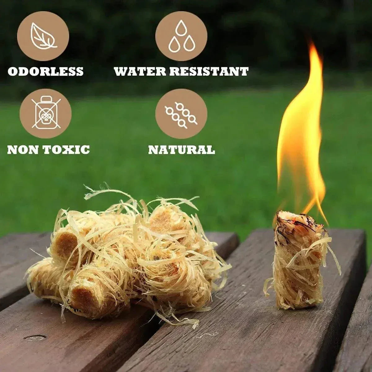 Often Accessories Fire Starters 100% Organic All Natural Easy Burn Wool Wood
