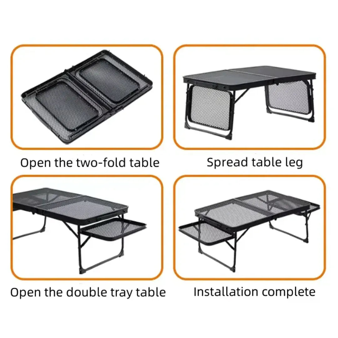 Often Accessories Often Craft Adjustable Aluminum Table with shelves