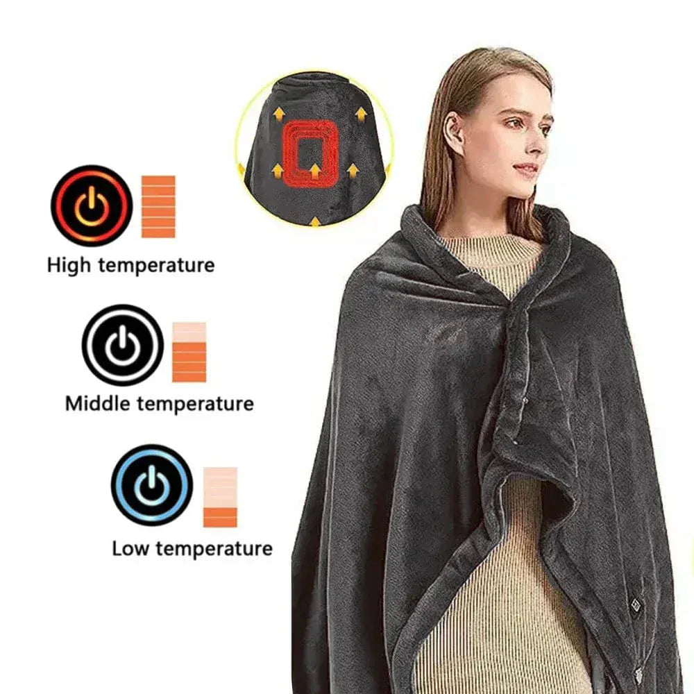 Often Accessories Often Heated Polar Poncho Cape Blanket