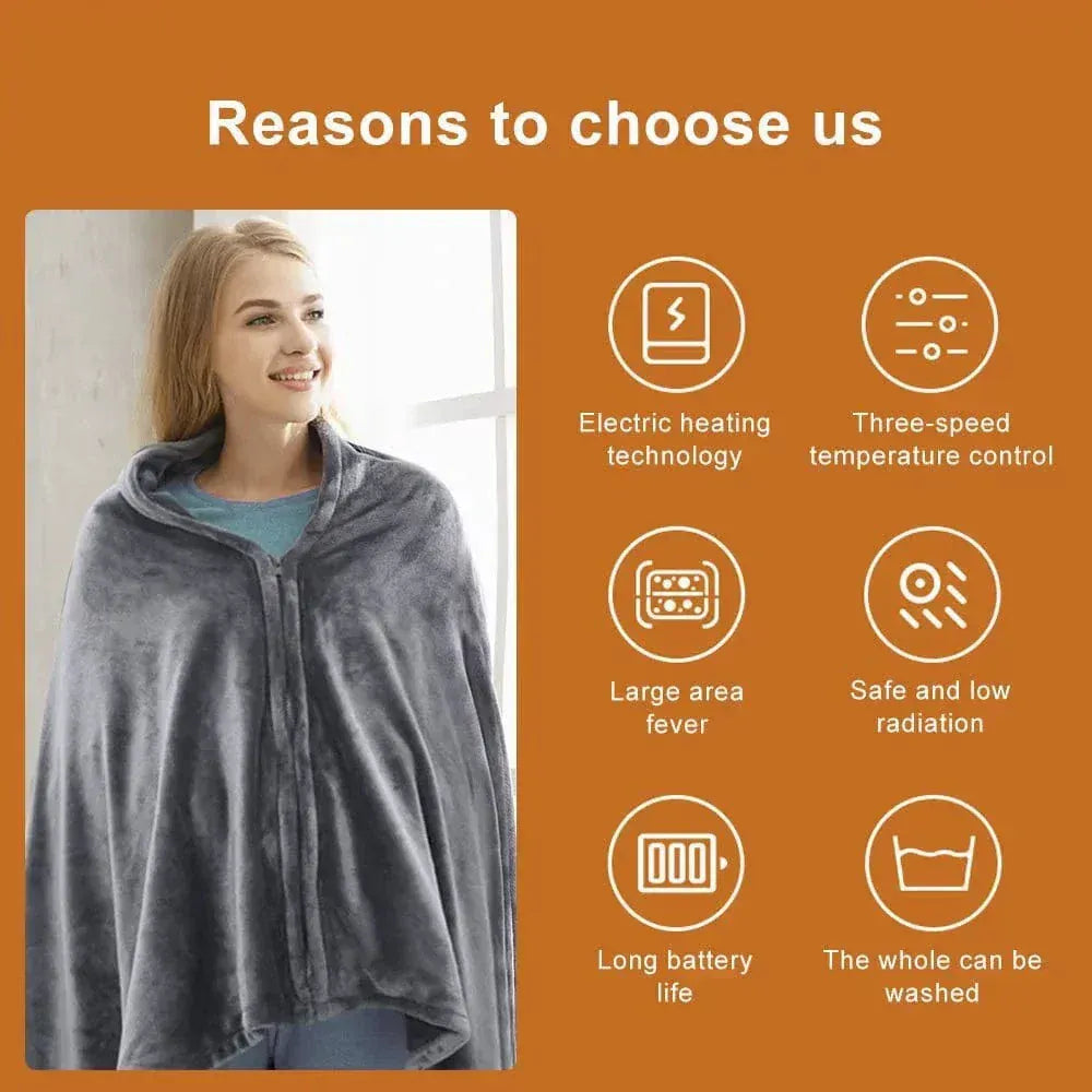 Often Accessories Often Heated Polar Poncho Cape Blanket