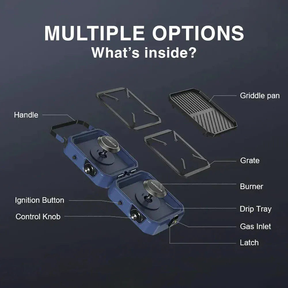 Often Accessories Often Portable Deluxe Double Burner Stove Iron Grill