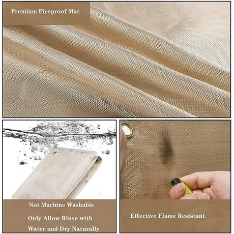 Often Accessories 39' x 39' (1 mt x 1 mt) Often Fireproof Fiberglass Mat Protection