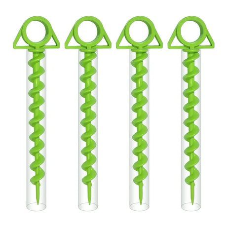 Often Accessories 4 x Pack Lime Green Often 30cm Heavy Duty Spiral Sand Dirt Stake