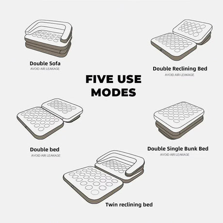 Often Accessories Often 5 in 1 Multi Inflatable Deluxe Lounger Sofa & Mattress Outdoor / Indoor