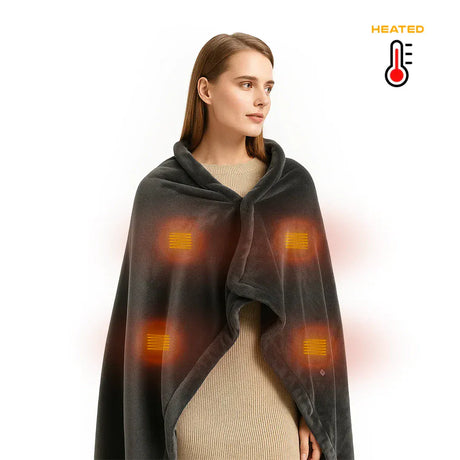 Often Accessories Often Heated Polar Poncho Cape Blanket