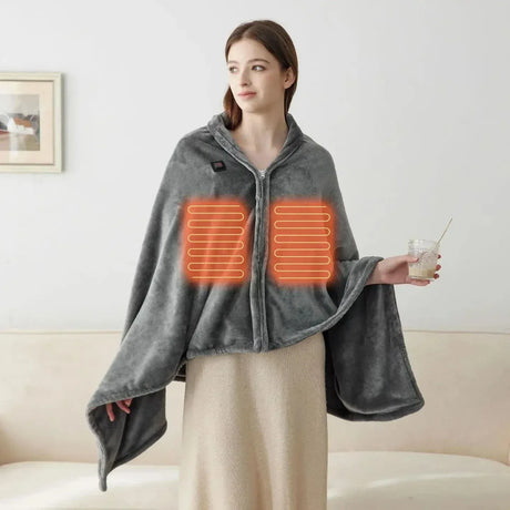Often Accessories Often Heated Polar Poncho Cape Blanket