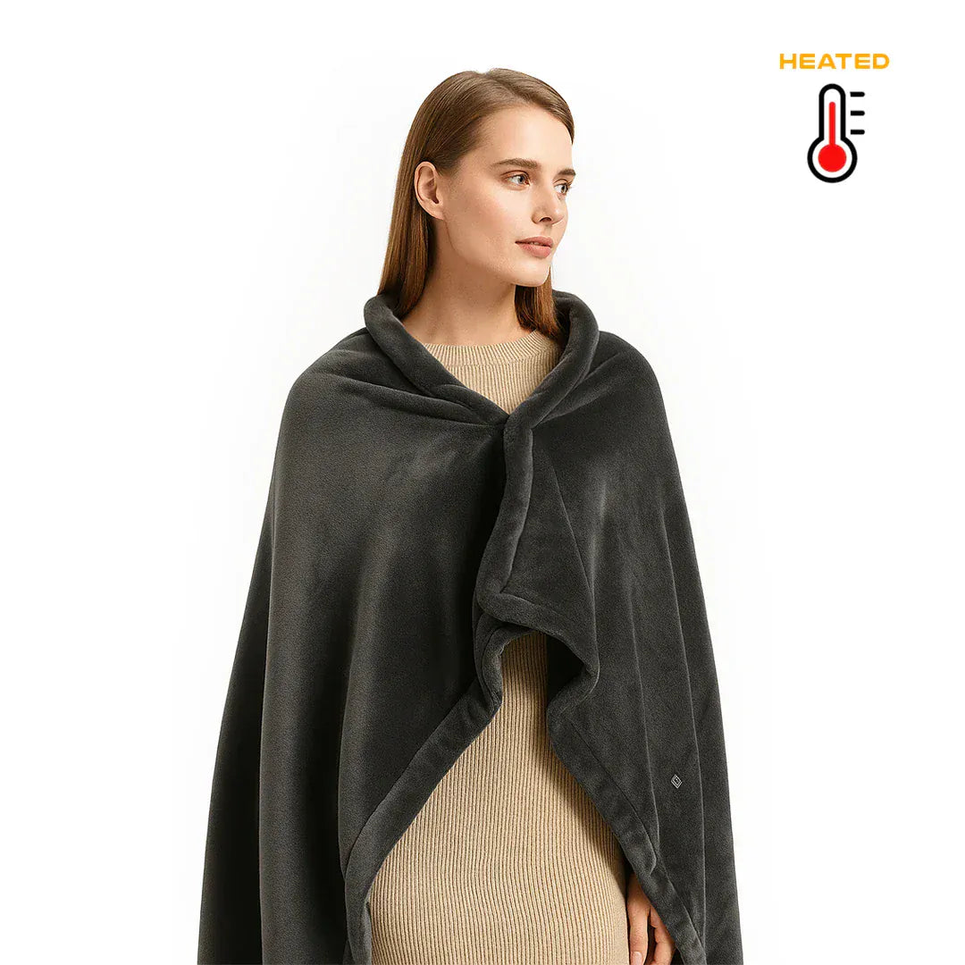 Often Accessories Often Heated Polar Poncho Cape Blanket