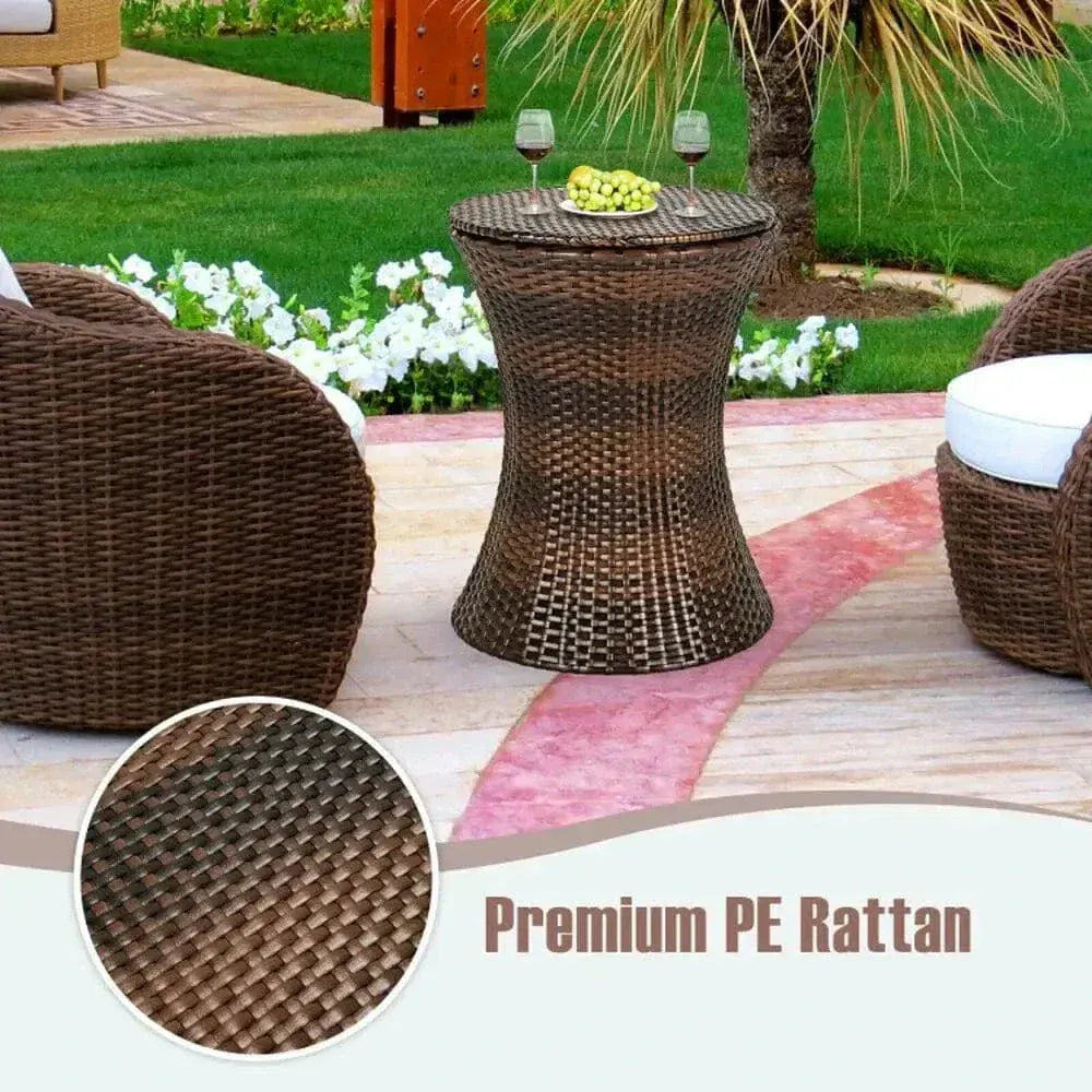 Often Accessories Often Multifunctional Deluxe Pop-up Rattan Cooler Adjustable Bar Table