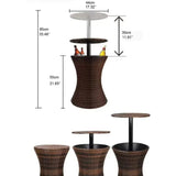Often Accessories Often Multifunctional Deluxe Pop-up Rattan Cooler Adjustable Bar Table
