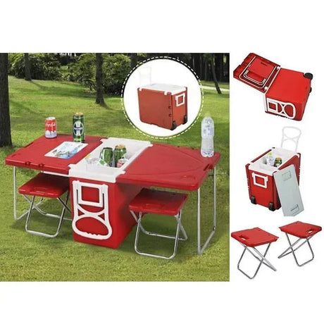 Often Accessories Often Multifunctional Portable Cart Wing Cooler With Folding Table and Chairs
