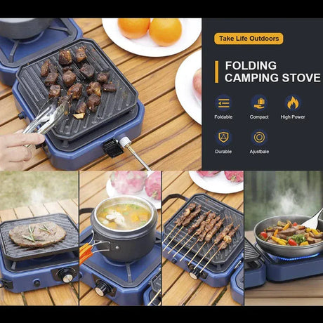 Often Accessories Often Portable Deluxe Double Burner Stove Iron Grill