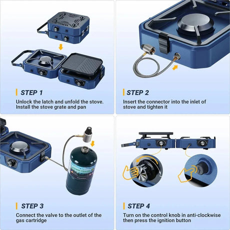 Often Accessories Often Portable Deluxe Double Burner Stove Iron Grill