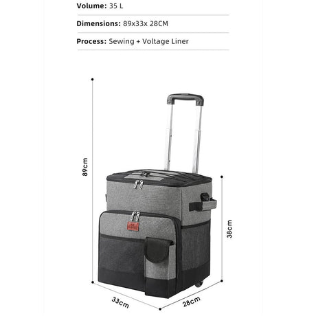 Often Accessories Outdoor 35L Cooler Bag Cart Insulated Leakproof Trolley (Large)