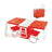 Often Accessories red Often Multifunctional Portable Cart Wing Cooler With Folding Table and Chairs