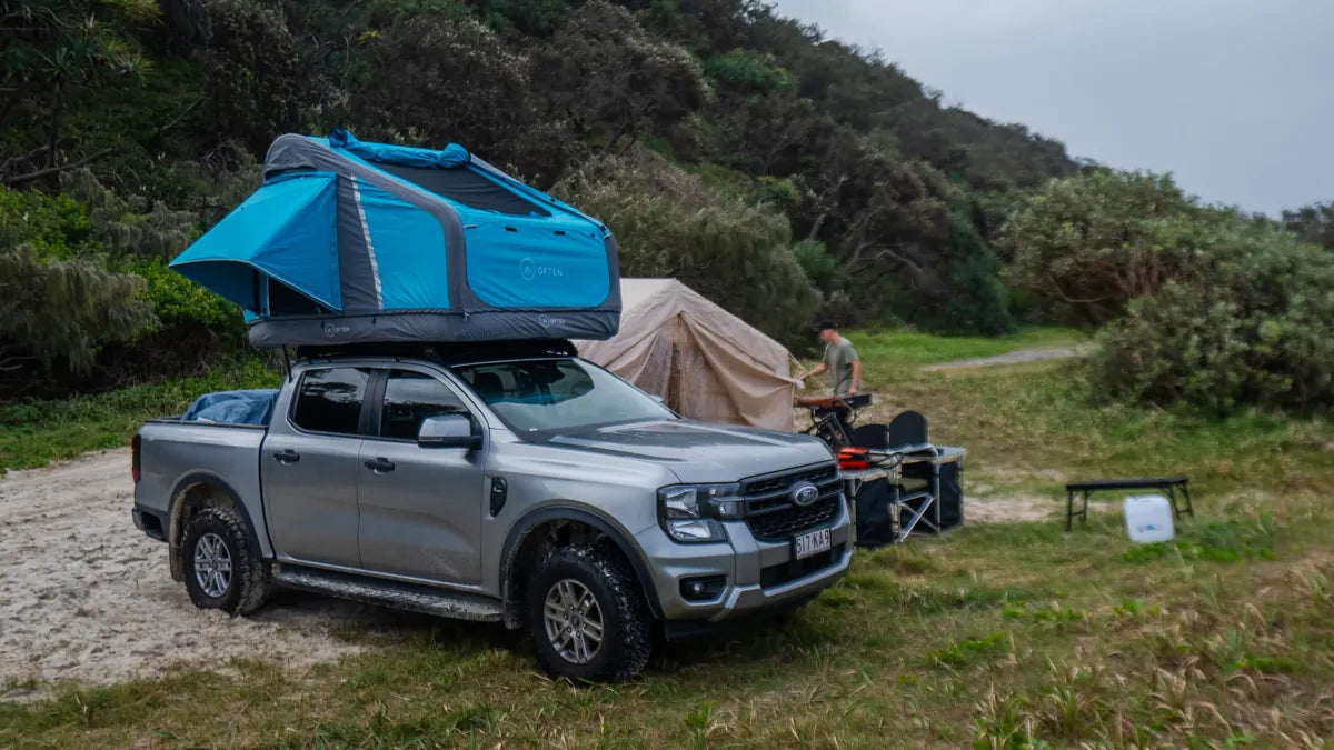 Often Outdoors inflatable rooftop tents and camping gear